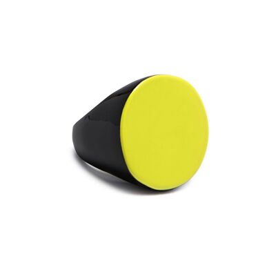 Round chartreuse & black ring