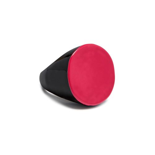 Round Red & black natural ring