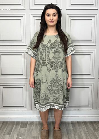 Robe légère en coton imprimé avec poches 13