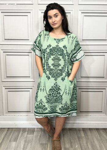 Robe légère en coton imprimé avec poches 14