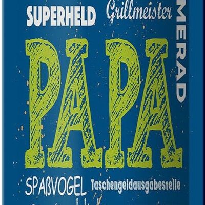 Blechschild Spruch Papa Superheld Vorbild Beschützer 10x27cm