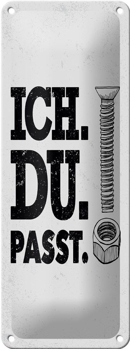 Targa in metallo con scritta "I You Fit Screw Nut" 10x27 cm