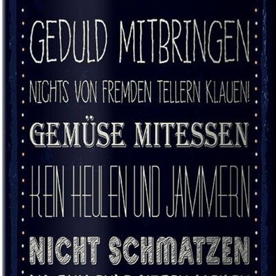 Blechschild Spruch Hände waschen kein toben 10x27cm Dekoration