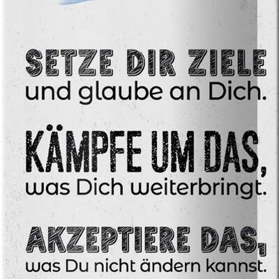 Blechschild Spruch Glücklich sein setze dir Ziele 10x27cm