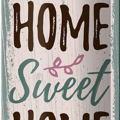 Targa in metallo con scritta "Home sweet home" 10x27 cm decorazione