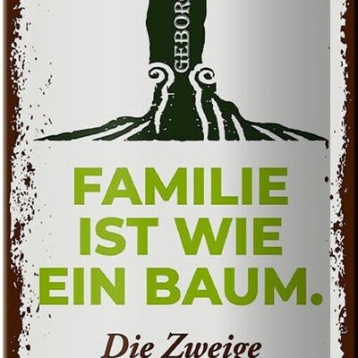 Blechschild Spruch Familie ist wie ein Baum 10x27cm Dekoration