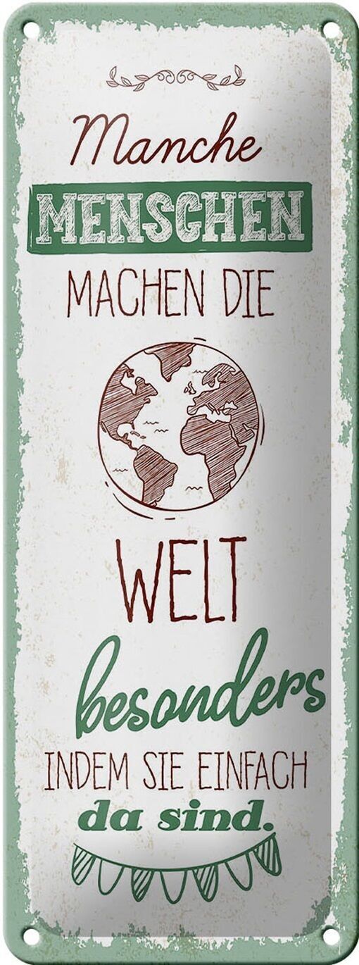 Targa in metallo con scritta "Alcune persone fanno il mondo" 10x27 cm