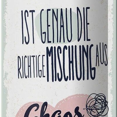 Blechschild Spruch Unsere Familie Chaos Liebe Herz 10x27cm