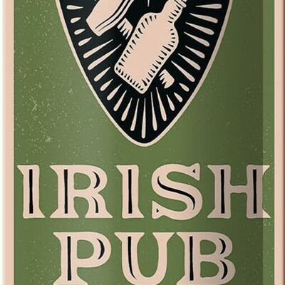 Targa in metallo con scritta "Irlanda Irish Pub" 10x27 cm