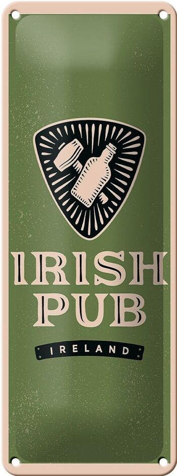 Plaque en tôle disant Irlande Irish Pub 10x27cm 1