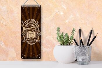 Plaque en tôle 10x27cm Gentlemen's Club Whisky & Cigars 3