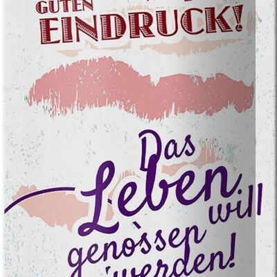 Blechschild Spruch Scheiss auf den guten Eindruck 10x27cm