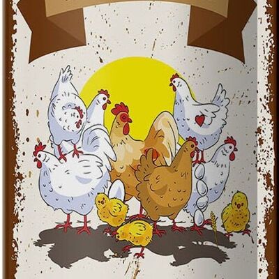 Targa in metallo con scritta "vita senza galline inutili" decorazione 10x27 cm