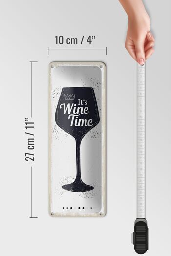Panneau en étain disant Wine It's Wine Time 10x27cm, décoration 4