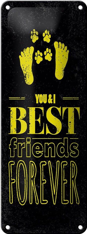 Panneau en étain disant Friends You I Best Friends Forever 10x27cm 1