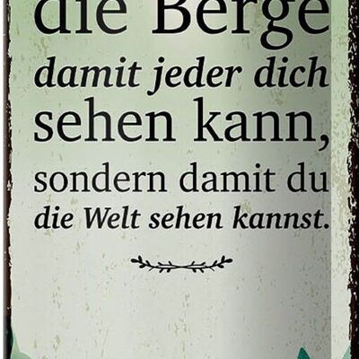 Blechschild Spruch Erklimme nicht die Berge sondern 10x27cm