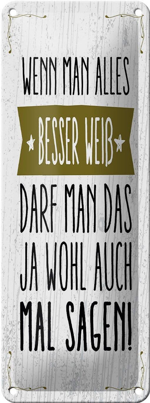 Targa in metallo con scritta Se sai tutto meglio dire 10x27 cm