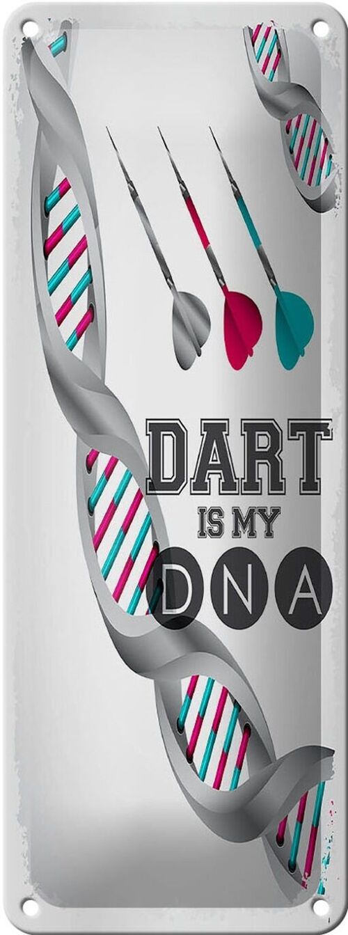 Blechschild Spruch Sportart Dart is my DNA 10x27cm