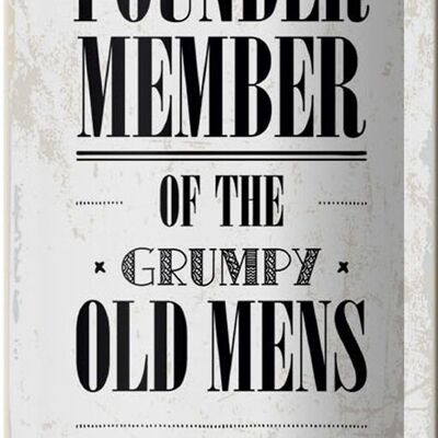 Cartel de chapa que dice "Men Old Men's Club Never Happy" 10x27cm