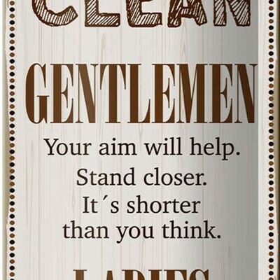 Blechschild Spruch Keep this bathroom clean 10x27cm Dekoration