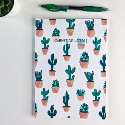 Geklebtes A5-Notizbuch – Kaktus-Thema