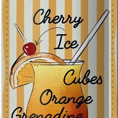 Cartel de chapa Tequila Sunrise Cereza Naranja 10x27cm