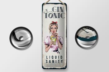 Plaque en étain Gin & Tonic Liquid Sanity 10x27cm, décoration 2