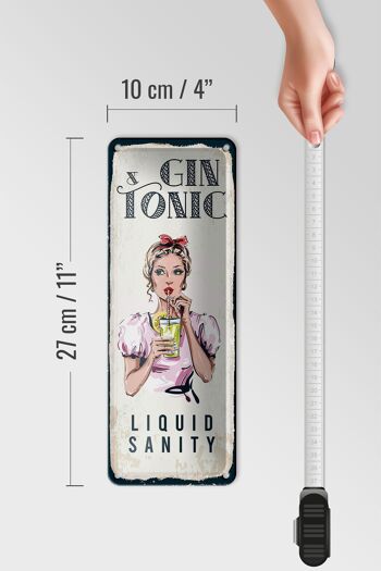 Plaque en étain Gin & Tonic Liquid Sanity 10x27cm, décoration 4
