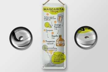 Plaque en tôle recette Margarita Recette orange citron vert 10x27cm décoration 2