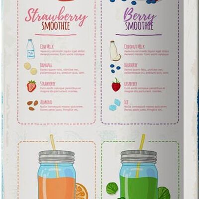 Tin Sign Recipe Smoothie Recipe Berry Orange 10x27cm Decoration