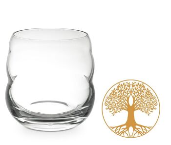 Coupe Mythe verre unique avec arbre de vie