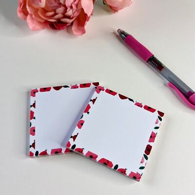 Set of 2 Sticky Notepads (post-it) - Anemones Theme