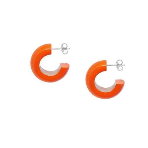 Small Orange rounded hoop earrings