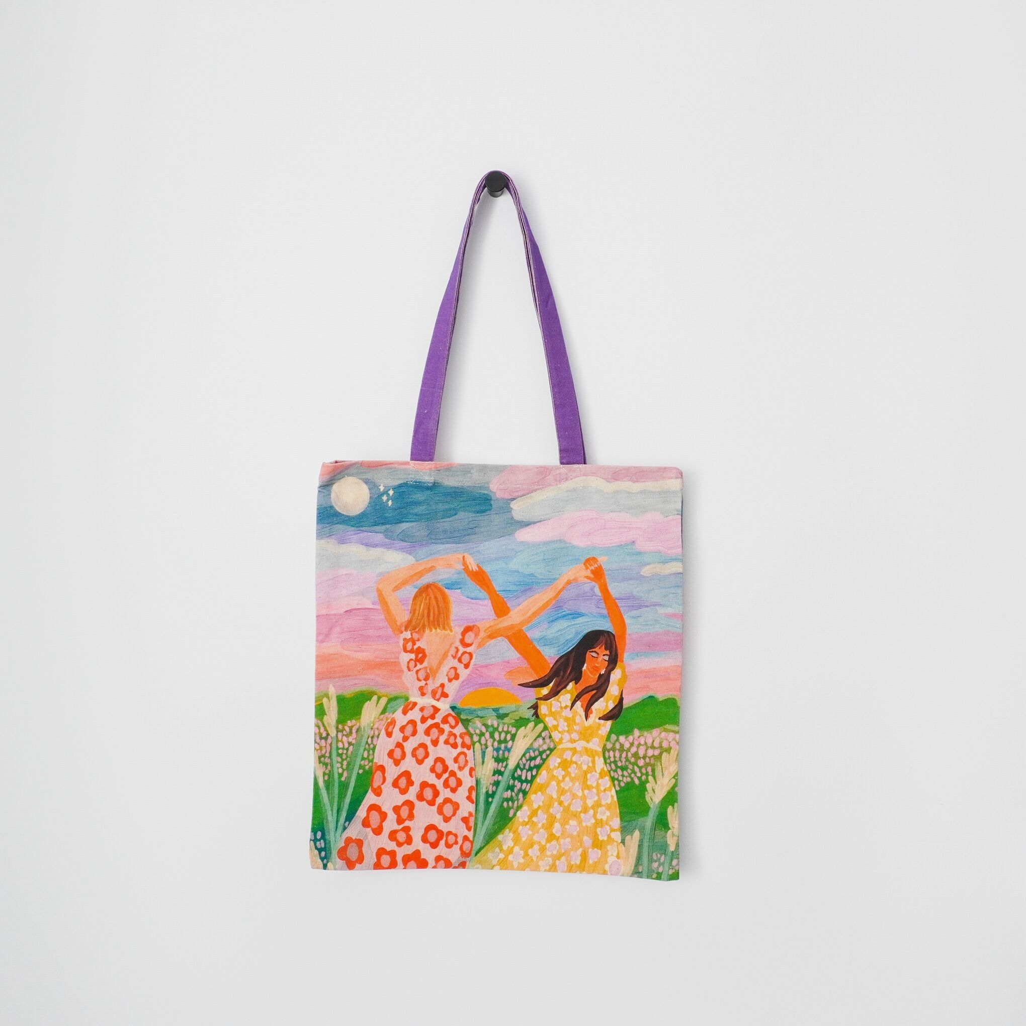 Borsa tote in cotone Moon Dance