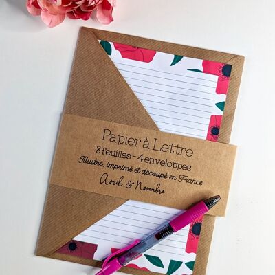 A5 Letter Paper - Anemones Theme
