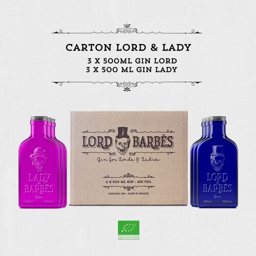 Carton gin Lord & Lady 45% Vol