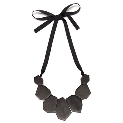 Collar de cinta de forma plana de madera negra