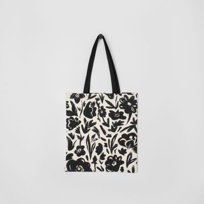 Flores Black & White Tote Bag
