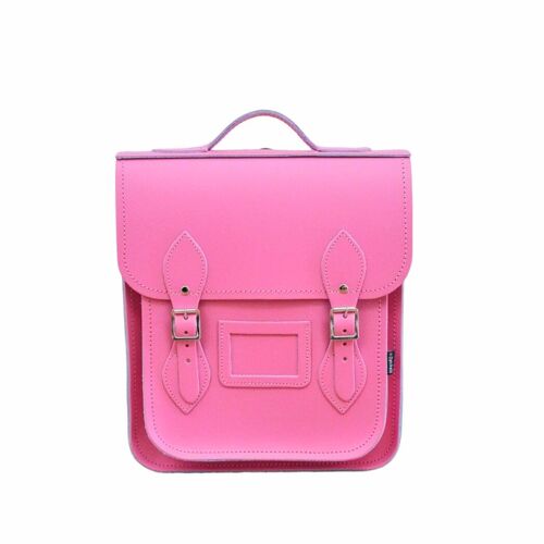 Handmade Leather City Backpack - Hot Fuchsia