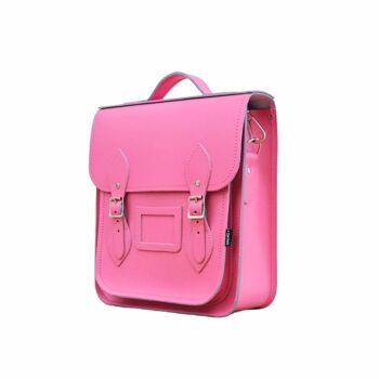 Sac à dos de ville en cuir fait main - Hot Fuchsia 2