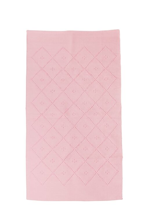 woven cotton rug, Diamond, baby pink, medium