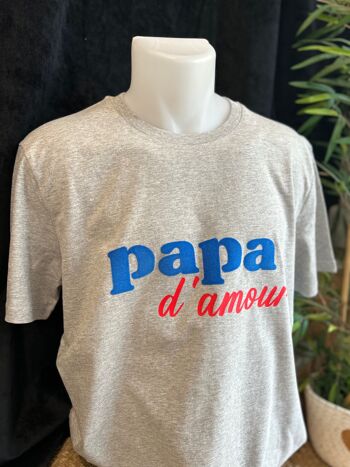 T-shirt gris Papa d'amour - Collection fête des pères