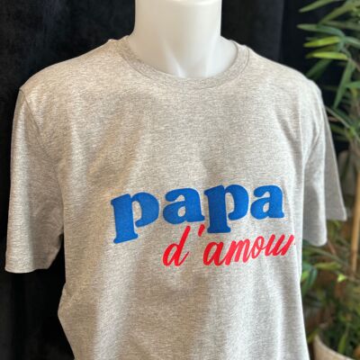 T-shirt gris Papa d'amour - Collection fête des pères