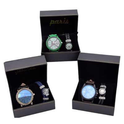 Scatola per orologio + confezione regalo per braccialetto