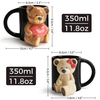 Tasse en céramique ours 350 ml / mug 3D 2