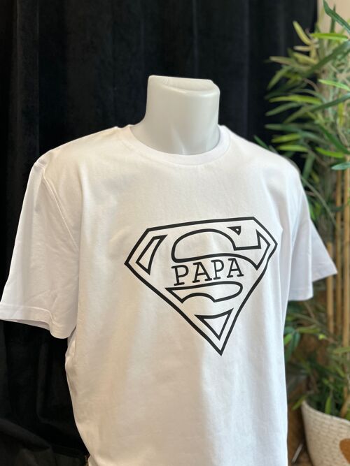 T-shirt blanc Super papa - Collection fête des pères