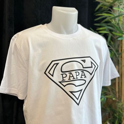 T-shirt blanc Super papa - Collection fête des pères