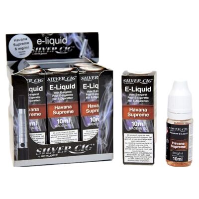E-Liquid (10 ml) Silvercig 6 mg Havana Supreme