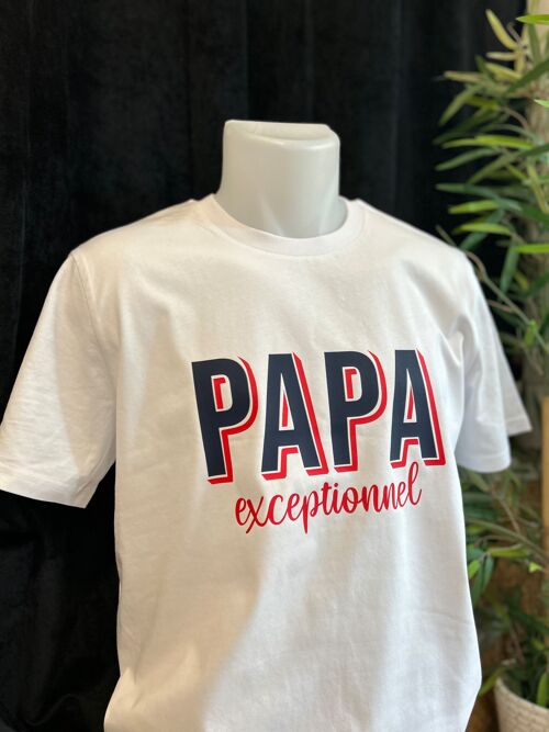 T-shirt blanc Papa exceptionnel - Collection fête des pères