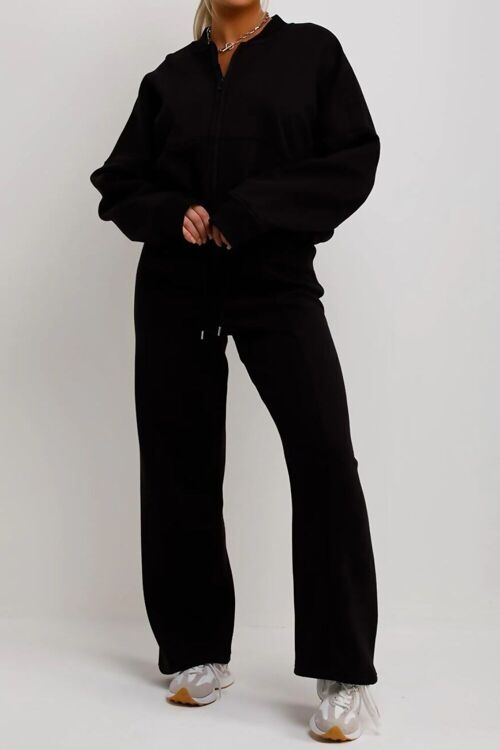 BOMBER SWEATSHIRT WITH STRAIGHT LEG JOGGER-1844